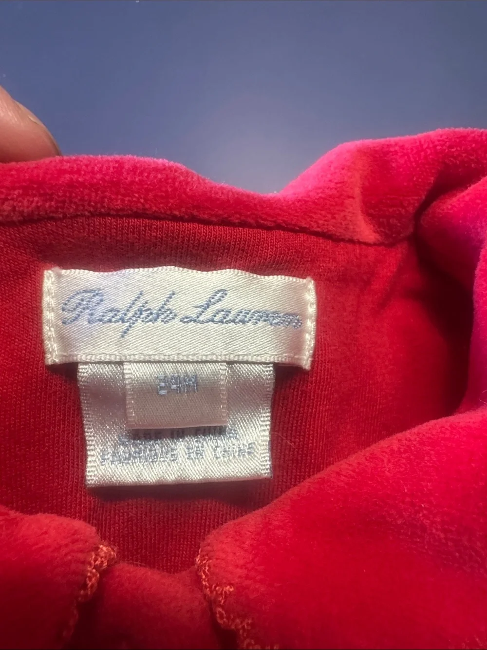 Ralph Lauren Red Velvet Button-Front Girls' Dress